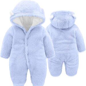Blue Baby Snowsuit | Infant Winter Jumpsuit | 3–6 Months